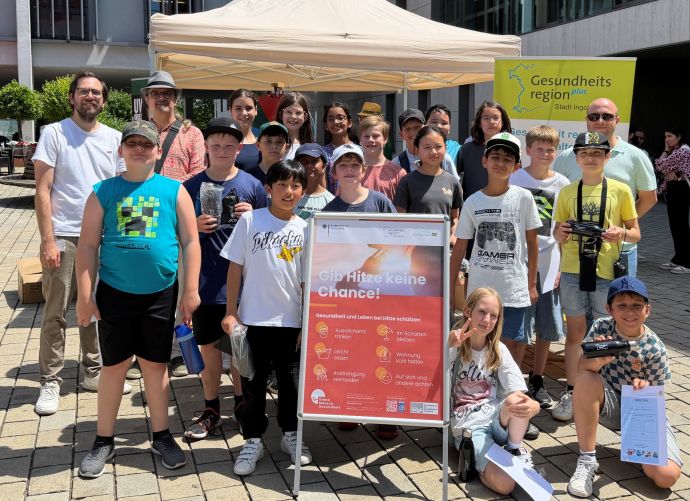 Die Klasse 5b bei der Klimarallye